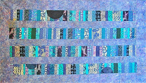 Blue Strip quilt - 81 x 48 1/2  -  SOLD $400